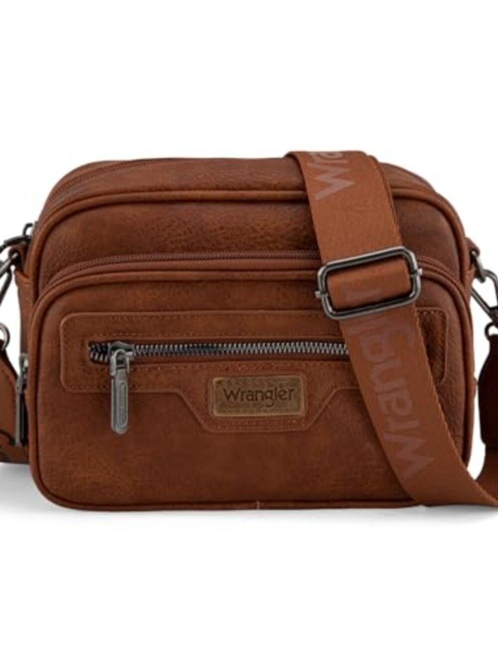 Vegan Leather Crossbody Bag Multi Pocket Crossover Shoulder Purse